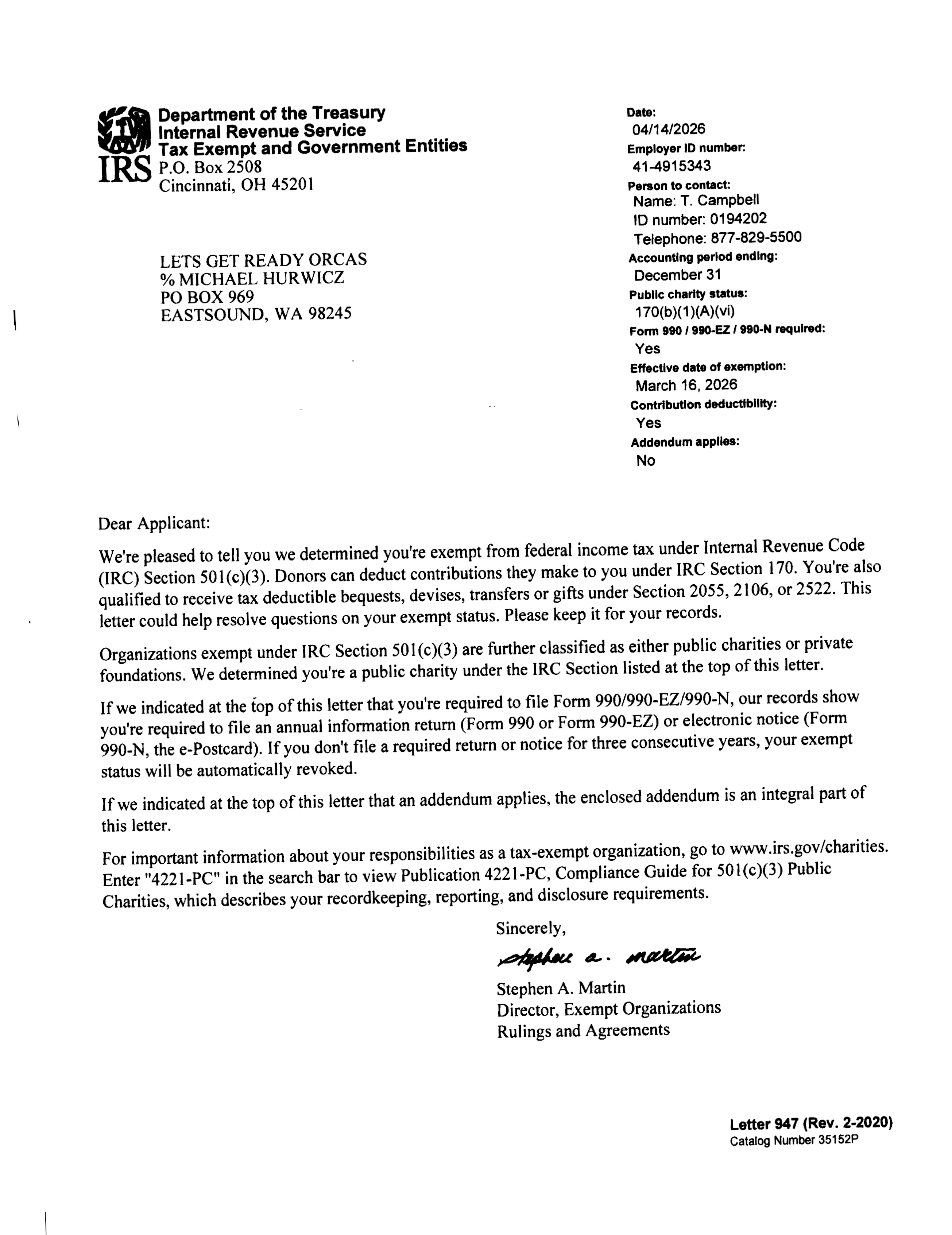 IRS determination letter